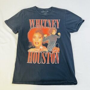 Vtg Whitney Houston T-shirt Women's Sz Small Black Short Sleeve